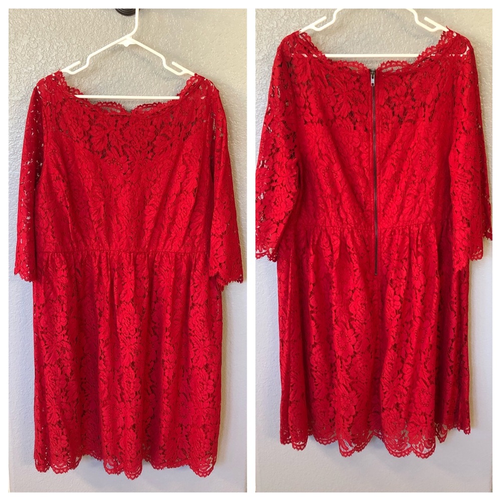 NWT Lane Bryant Red Lace Size 18 Dress